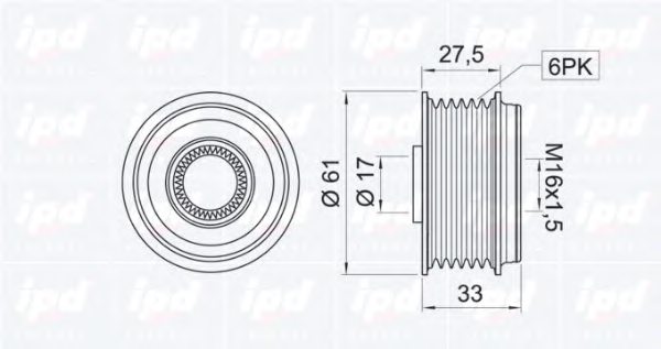 IPD 15-3285 Alternator Freewheel Clutch